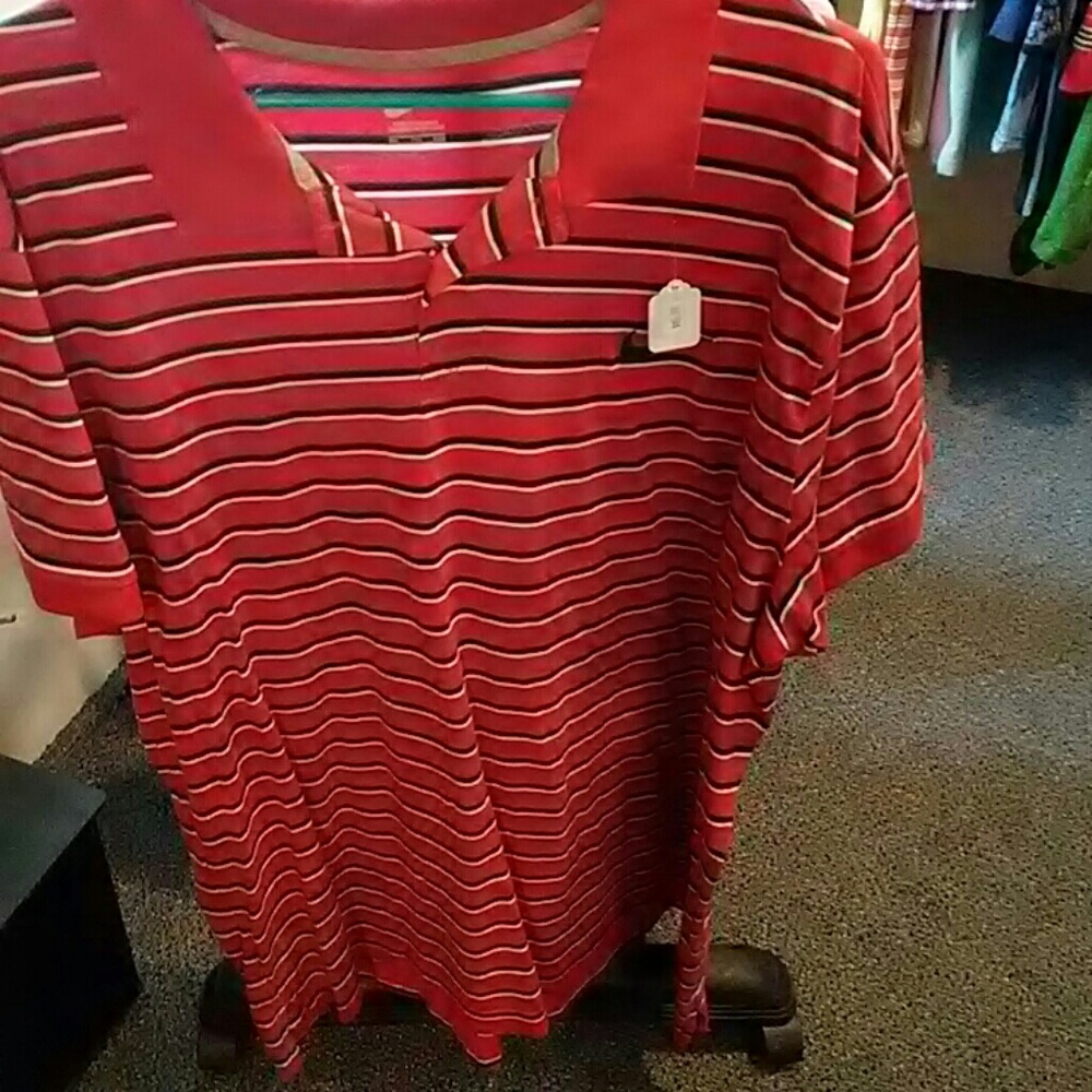 Nike gentle used red with black and white stripes